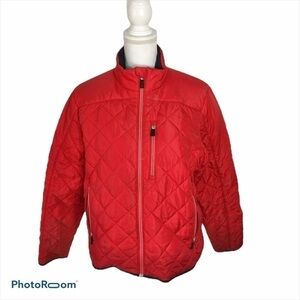 Lands End Quilted Red Jacket LP Large Petite Coat Women’s